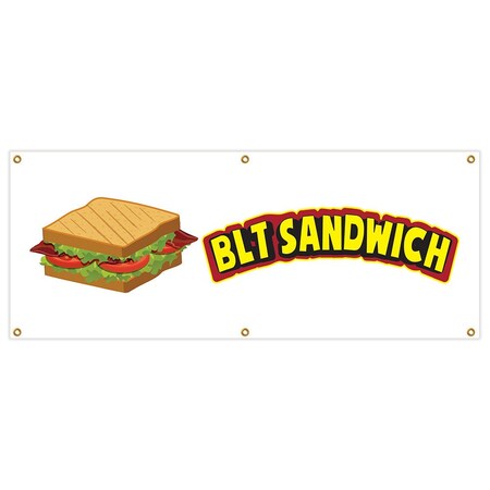 Signmission Blt Sandwich Banner Heavy Duty 13 Oz Vinyl with Grommets Single Sided B-72 Blt Sandwich